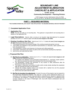 BOUNDARY LINE ADJUSTMENT/ELIMINATION CHECKLIST