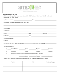 Sales Manager of the Year - Home Builders Association of Utah