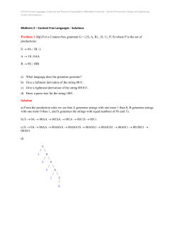 CDT314 Formal Languages, Automata and Theory of Computation