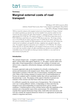 Marginal external costs of road transport