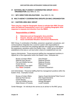31 NATIONAL MULTI  AGENCY COORDINATING (MAC) GROUP