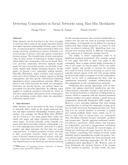 Detecting Communities in Social Networks using Max
