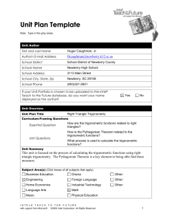 Unit Plan Template - Newberry County Schools