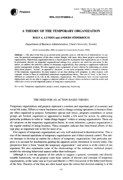 A theory of the temporary organization