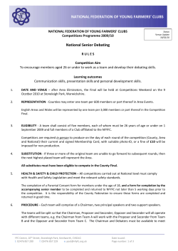 National Senior Debating - National Federation of Young Farmers