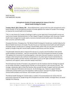 SSC Applauds Canada`s first ever mental health strategy