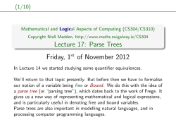 Lecture 17: Parse Trees - Mathematical and Logical Aspects of