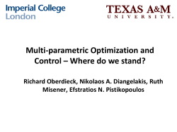 Multi-parametric Optimization and Control