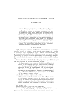 FIRST-ORDER LOGIC IN THE MEDVEDEV