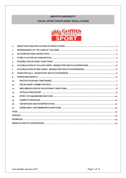 griffith university social sport disciplinary regulations