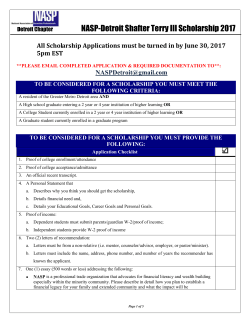 Scholarship Applications must be turned in by June 30, 2017 5pm EST
