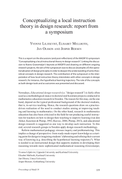 Conceptualizing a local instruction theory in design research