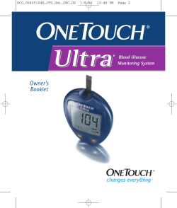 Owner`s Booklet - Advanced Diabetes Supply
