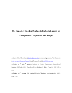 The Impact of Emotion Displays in Embodied Agents on Emergence