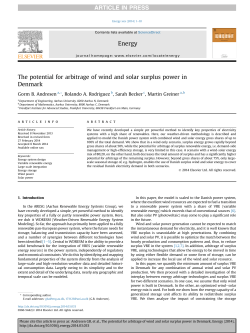 The potential for arbitrage of wind and solar surplus power in Denmark