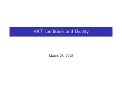 KKT conditions and Duality