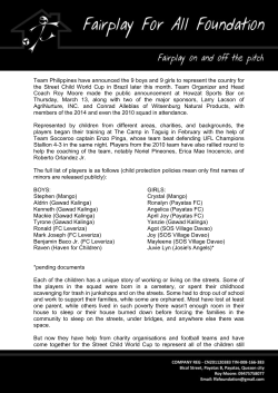 Press Release: Final Try Outs Concluded Ahead of Selection for