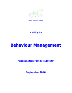 Hoyle Nursery School A Policy For Behaviour Management