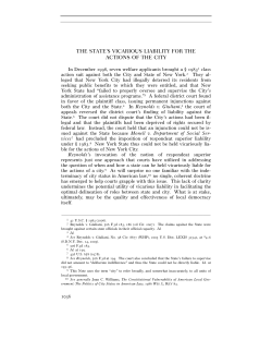 the state`s vicarious liability for the actions of the city
