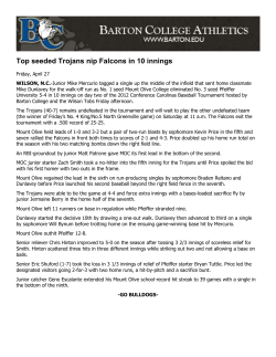 Top seeded Trojans nip Falcons in 10 innings