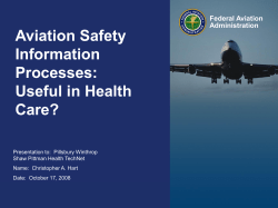 Aviation Safety Information Processes: Useful in Health Care?