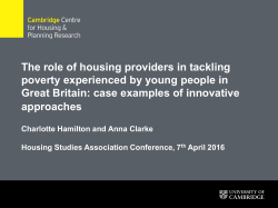 The role of housing providers in tackling poverty experienced by