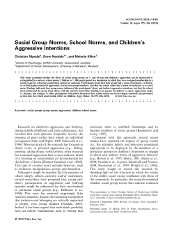 Social Group Norms, School Norms, and Children`s Aggressive