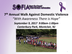 Goals of SOFIA`s Walk - Start Out Fresh Intervention Advocates