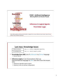 Last class: Knowledge bases