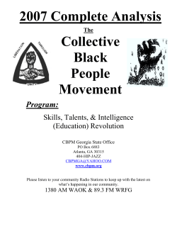 2007 Analysis of - The Collective Black People Movement
