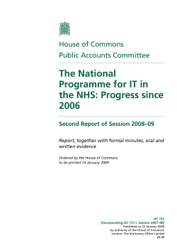 The National Programme for IT in the NHS: Progress since 2006