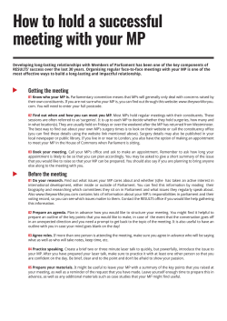How to hold a successful meeting with your MP