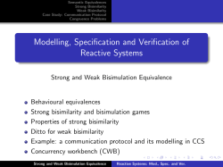 Strong and Weak Bisimulation Equivalence
