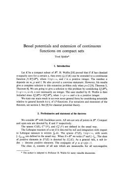Bessel potentials and extension of continuous functions on compact