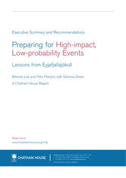 Preparing for High-impact, Low-probability Events