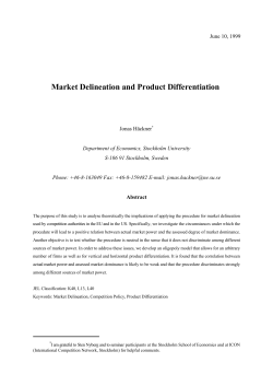 Market Delineation and Product Differentiation