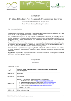 8 th WoodWisdom-Net Research Programme Seminar