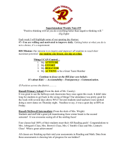 Superintendent Weekly Note #19 "Positive thinking will let you do