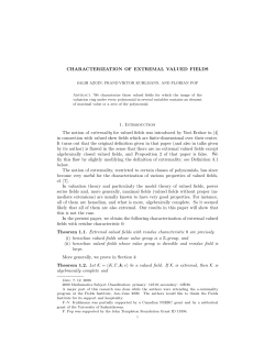 CHARACTERIZATION OF EXTREMAL VALUED