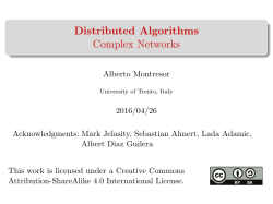 Distributed Algorithms Complex Networks