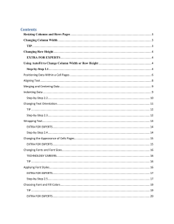 Lesson 2: Changing the Appearance of a Worksheet: Summary
