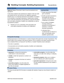 Building Expressions - TI Education
