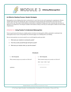 MODULE 3 Utilizing Metacognition