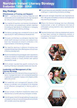 Literacy Strategy Overview - Western Education and Library Board