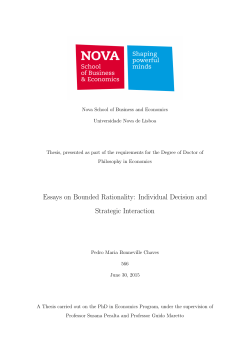Essays on Bounded Rationality: Individual Decision and Strategic