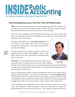 Cloud Computing Successes: One Firm`s Story Of Modernization