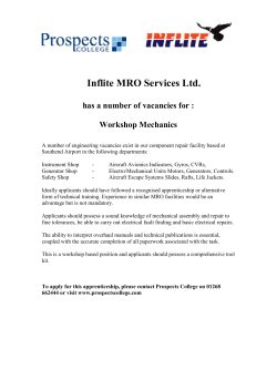 An engineering vacancy exists in our APU Overhaul Shop