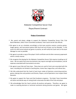 Alabaster Competitive Soccer Club Player/Parent Contract