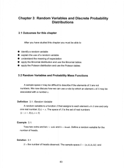Chapter 3: Random Variables and Discrete Probability Distributions