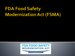 FDA Food Safety Modernization Act (FSMA)